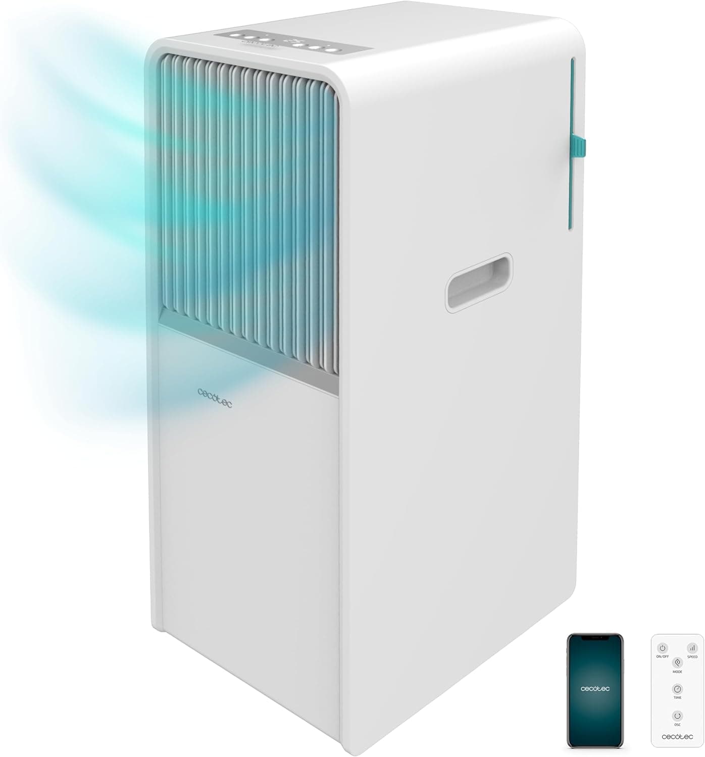 Cecotec ForceClima 7550 Style Connected | Ar condicionado portátil 7000 BTU com controlo remoto, desumidificador e temporizador