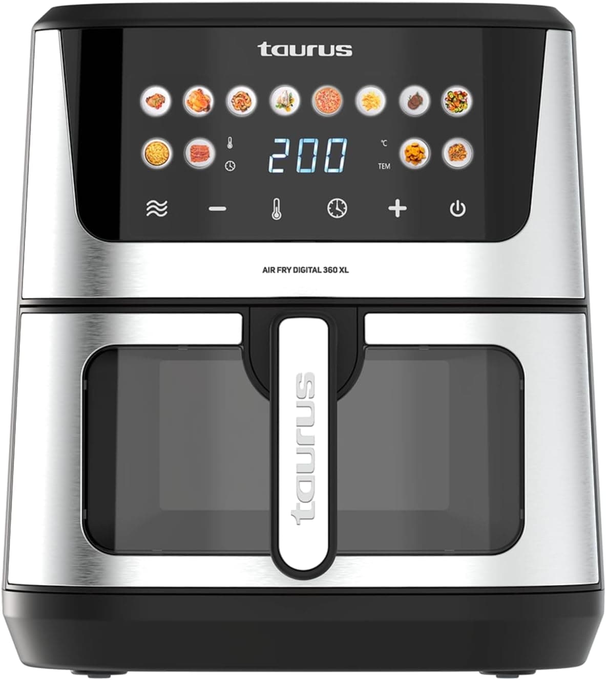 Taurus Air Fry Digital 360 XL | Fritadeira sem óleo digital 8 L com dupla resistência e interior metálico