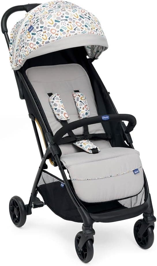Chicco Glee Carrinho de bebé 0 meses, 22 kg, com dobramento automático e compacto, capô extensível com tratamentos resistentes à chuva UV50, suporte reutilizável e regulável, apoio para as pernas