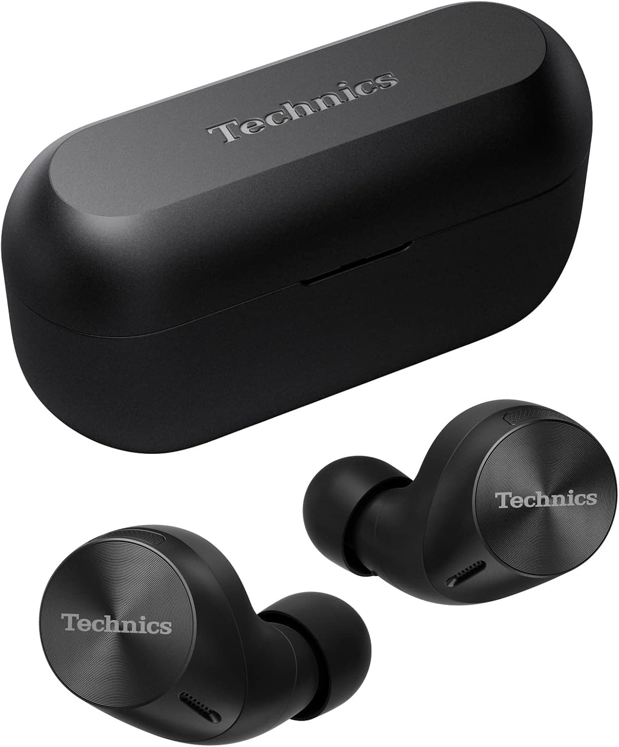 Technics EAH-AZ60M2EK Auriculares sem fios cancelamento de ruído, Bluetooth multiponto 3 dispositivos, confortáveis interraurais, carregamento sem fios, preto