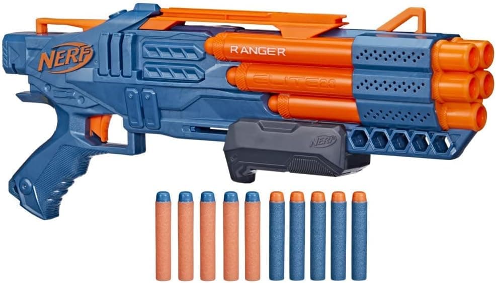 Nerf Lançador Elite 2.0 Ranger PD-5 - com 5 canhões, 10 dardos Elite, porta-dardos integrado e capacidade de personalização