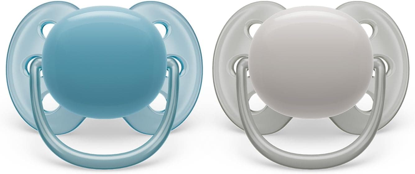 Philips Avent Ultra Soft Soother: 2 chupetas macias e flexíveis, para bebés dos 6 aos 18 meses, sem BPA e com capa de transporte esterilizadora (modelo SCF091/17)