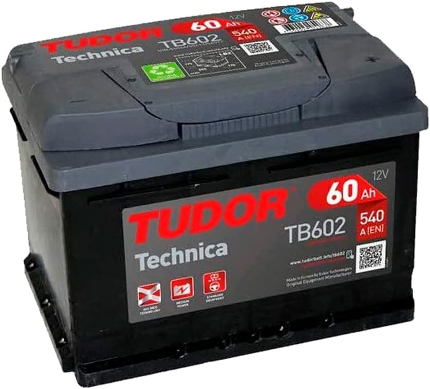 Tudor TB602 Bateria de carro Tudor 60Ah 540A, gama técnica, para automóvel de turismo