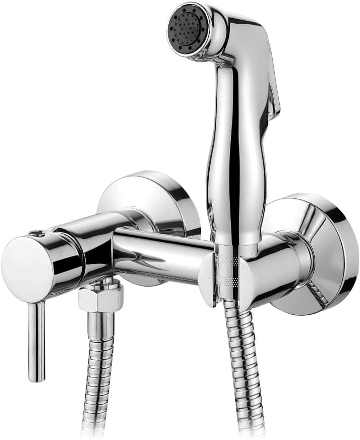 Ibergrif, M22012, mono comando para bidé wc, torneira de duche para água fria e quente, cromado, prata