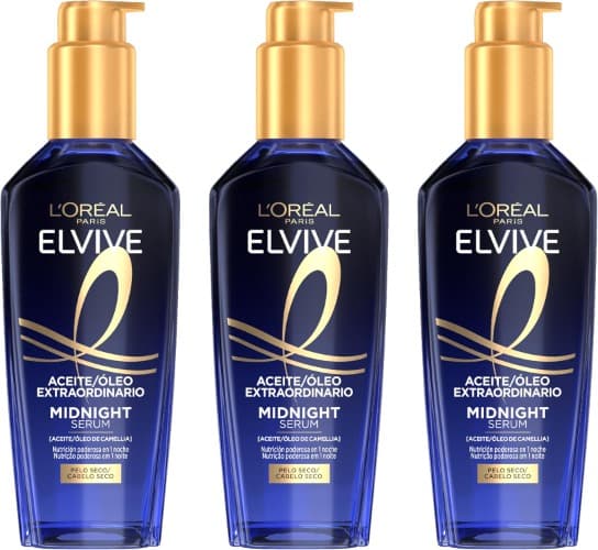 L'Oréal Paris Elvive Extraordinary Oil | Sérum nutritivo multiusos para cabelo seco, 100 ml x 3