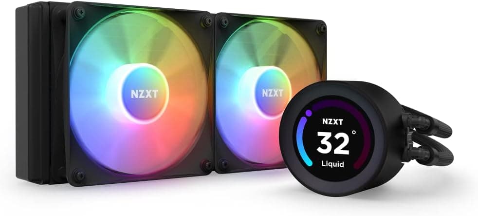 NZXT Kraken Elite 240 RGB RL-KR24E-B1 | Sistema de refrigeração líquida AIO com ecrã LCD personalizável e 2 ventoinhas RGB de 240 mm
