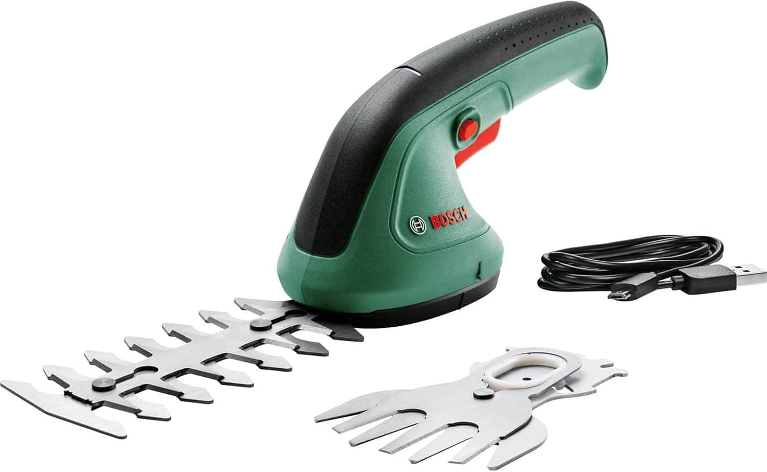 Bosch Home and Garden 0600833303 Tesoura de jardim EasyShear, bateria integrada de 3,6 V, tempo de funcionamento: 40 min, comprimento da lâmina: 12,cm (sementes)/8,cm (relva), em caixa verde