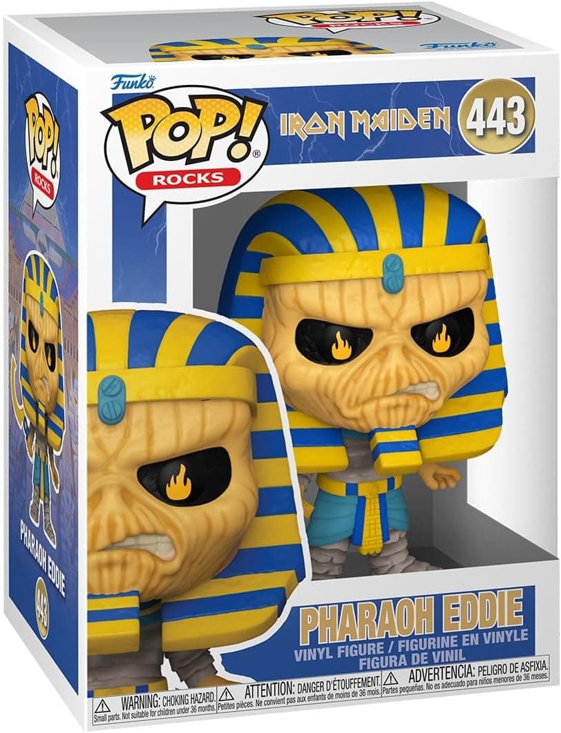 Funko Pop! Rocks: Iron Maiden - Pharaoh Eddie - Pharoah - figura de vinil colecionável - ideia de presente - Mercadoria oficial - brinquedos para crianças e adultos - Fãs musicais