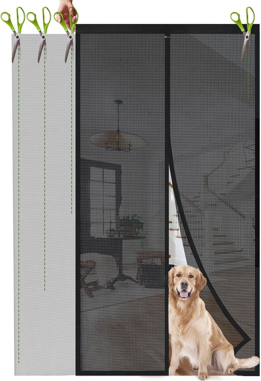 Sekey Magnetic Mosquito Net | Cortina magnética anti-mosquitos para porta de varanda 150 x 210 cm preta