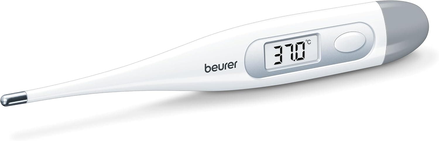 Beurer FT09 Termometro digital e corporal, resistente à água, ecrã LCD com faixa de medição +/- 0,1 ºC, sinal acústico, sem vidro, branco
