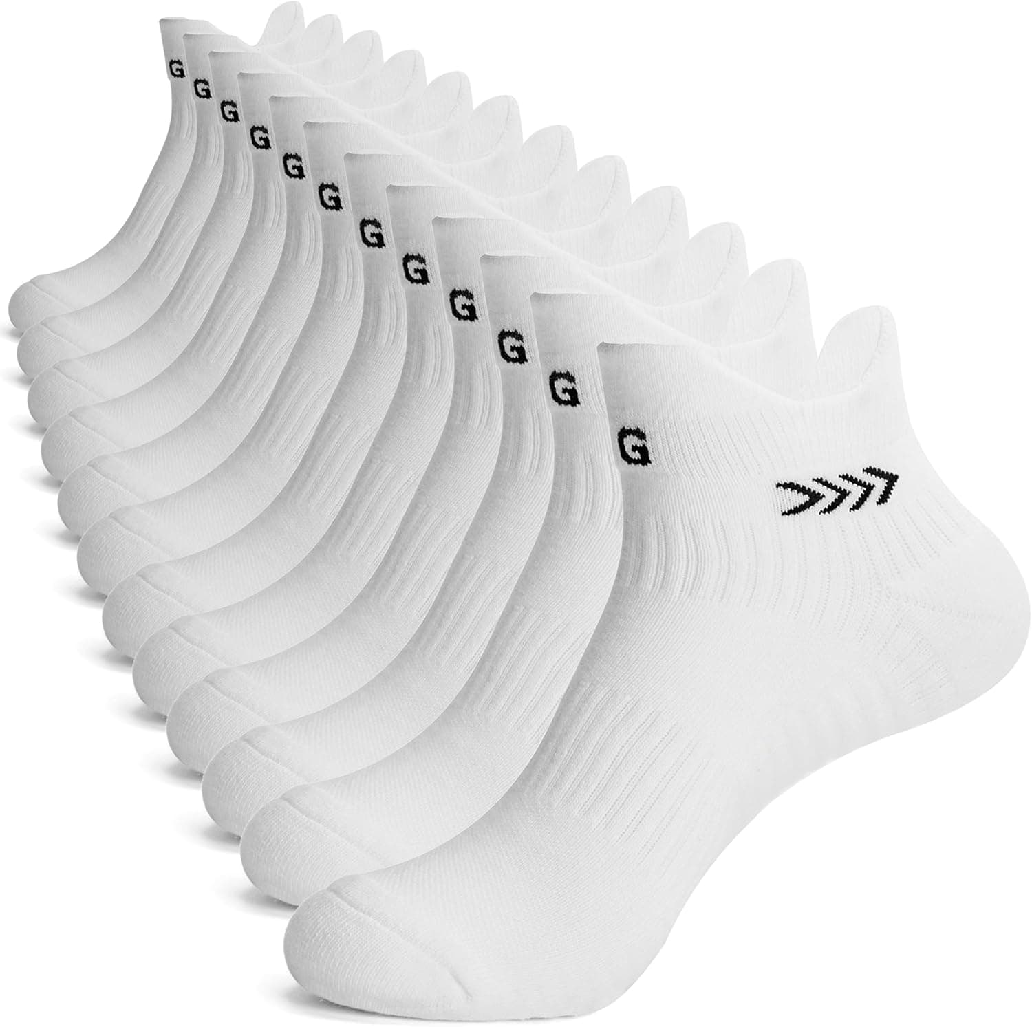 Gogogoal Meias de compressão de tornozelo unissexo, pack de 6 pares