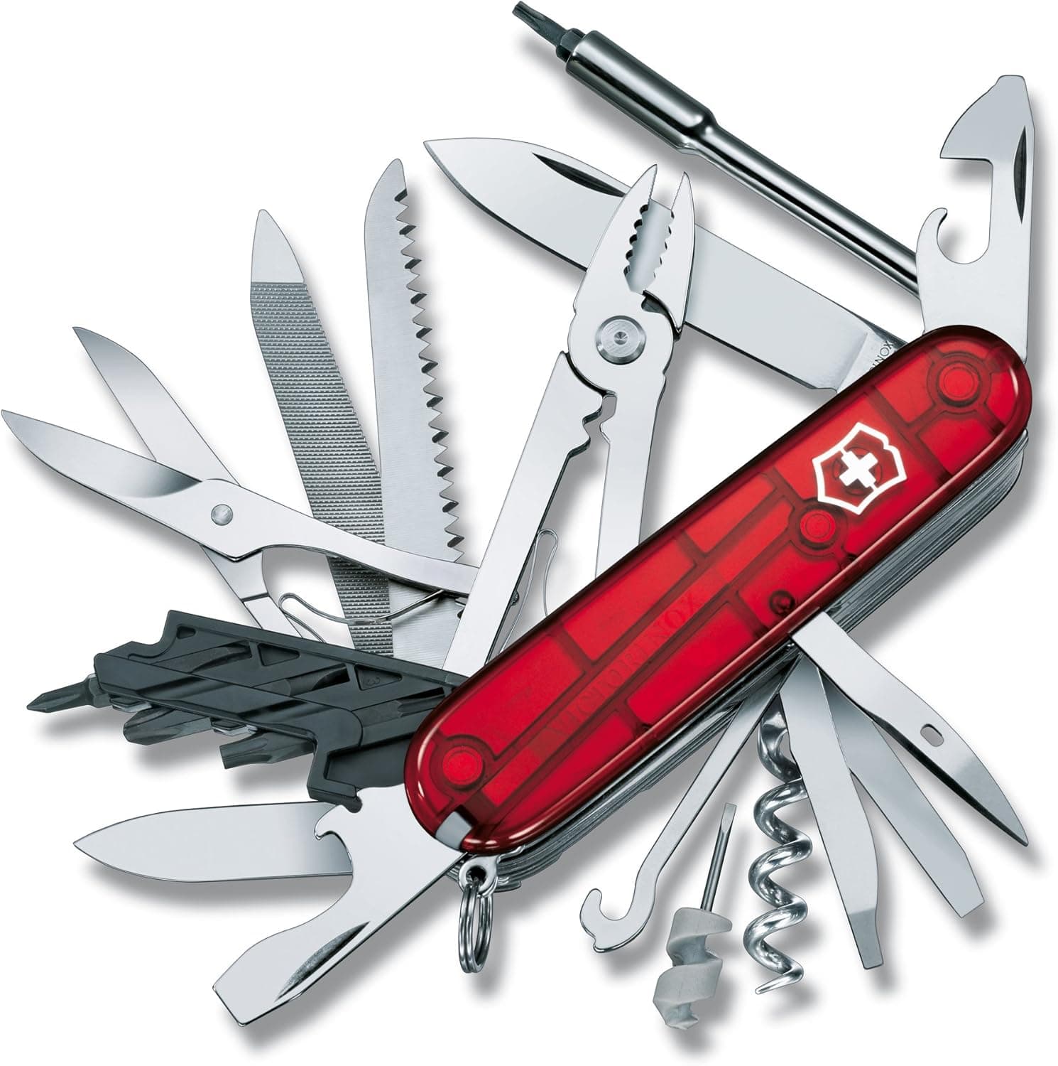 Victorinox Cyber Tool L, navalha multiusos suíça com 39 funções, incluindo lima para metal, porta-pedras, caneta e alicates cor vermelha