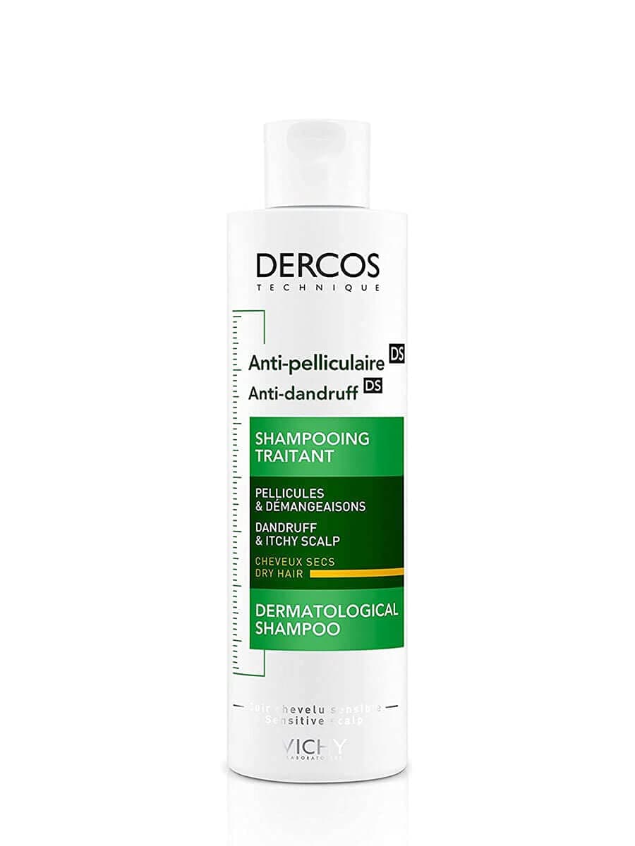 Vichy Champô anti-caspa, cabelos secos, elimina a caspa e reduz as picores, couro cabeludo limpo e saudável, dupla eficiência, unissexo, Dercos Technique, 200 ml