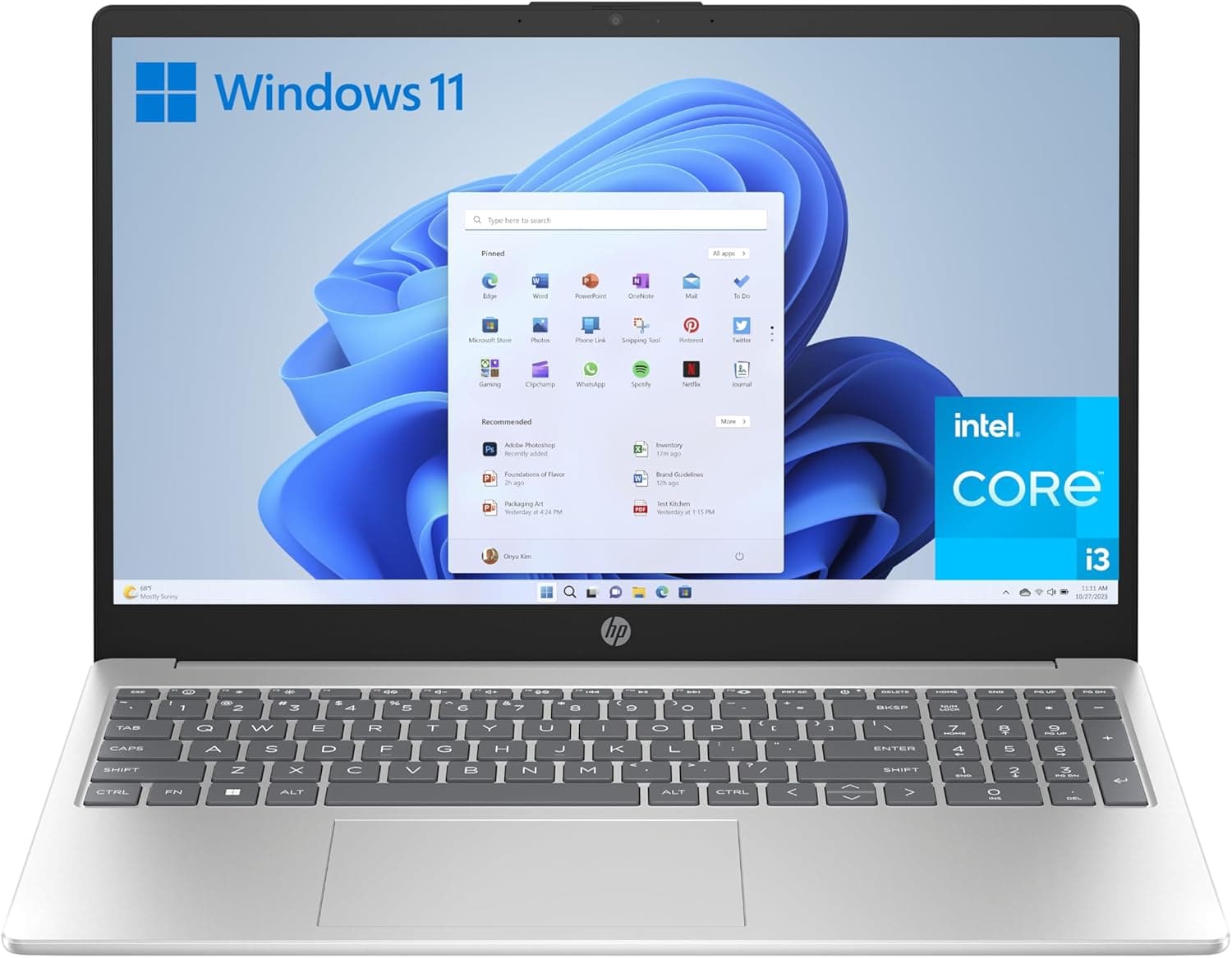 HP 15-fd0192ns Computador portátil FHD de 15,6" (i3-N305, 8 GB RAM, 512 GB SSD, Intel UHD Graphics, Windows 11) prateado - teclado QWERTY espanhol