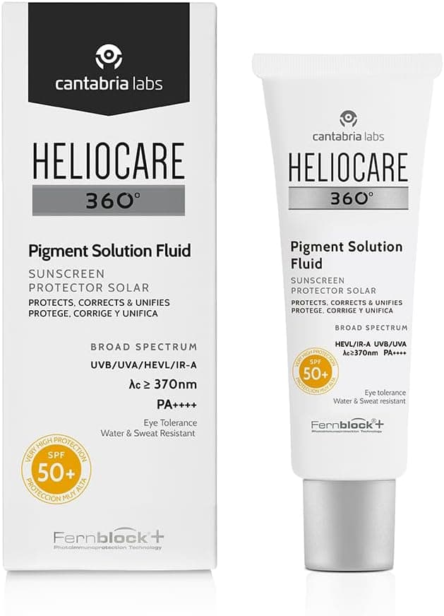 Heliocare 360° Pigment Solution Fluid Spf 50+, proteção facial, ultra-luz, evita e corrige manchas, unifica o tom da pele, sem cor, 50 milímetros, Sem cor
