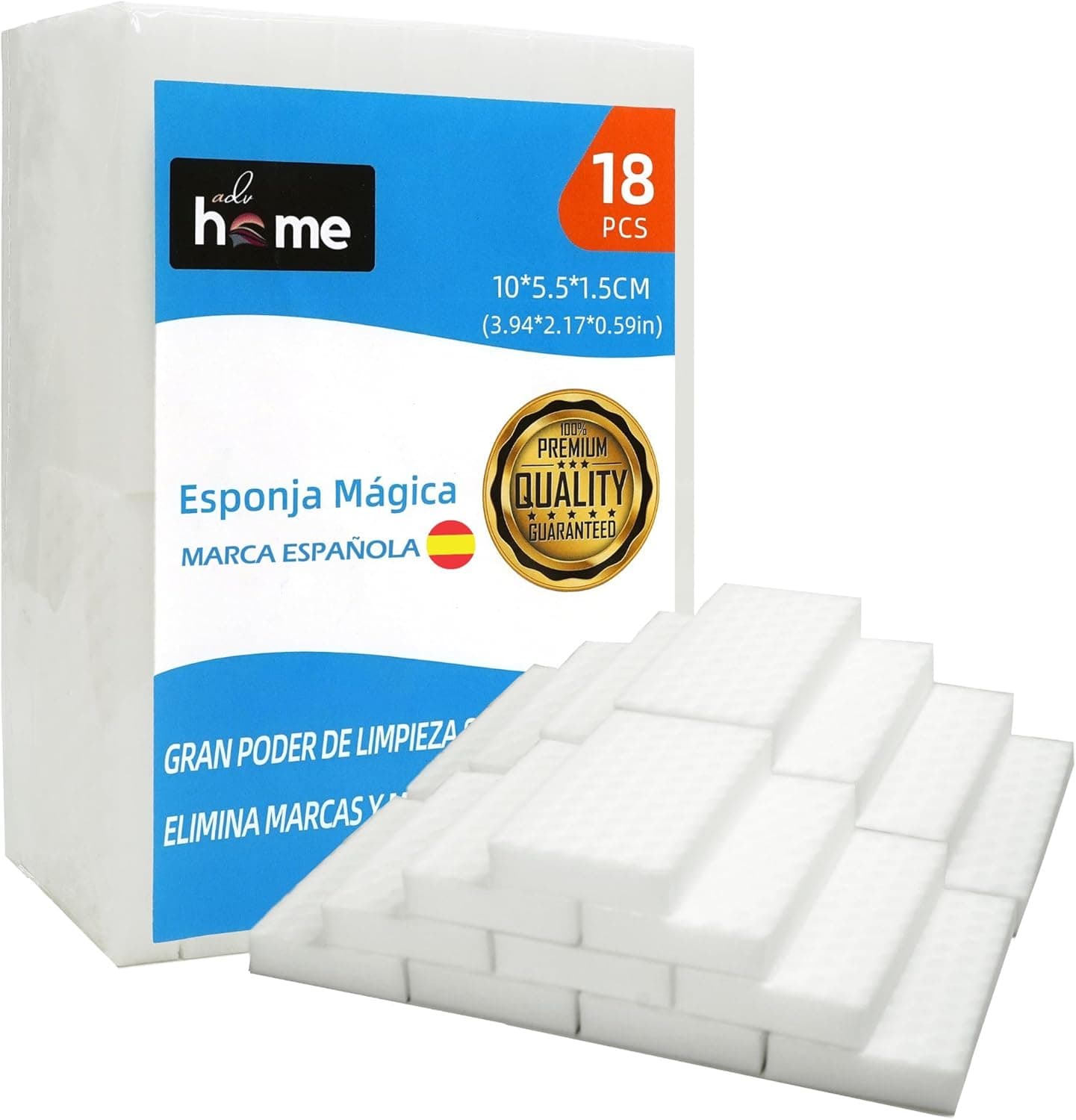 Estore mágico de 18 unidades, esponja mágica reutilizável para manchas difíceis, limpeza com água, sem químicos, ideal para paredes, cozinha e sapatos