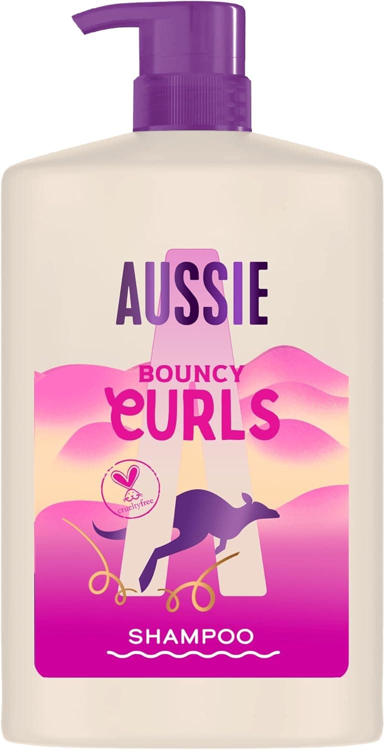 Aussie Bouncy Curls | Champô hidratante para cabelo ondulado e encaracolado sem silicone, 1000 ml