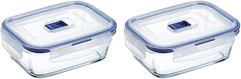 Luminarc Pure Box Active | Conjunto de 2 caixas herméticas retangulares em vidro 82 cl