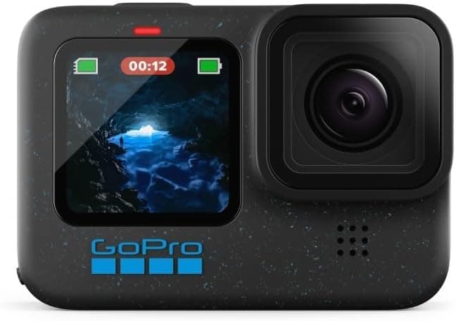 GoPro HERO12 Black - Câmara de ação à prova de água com vídeo 5,3K60 ultra HD, fotos de 27 MP, HDR, sensor de imagem de 1/1,9", transmissão ao vivo, câmara Web, estabilização