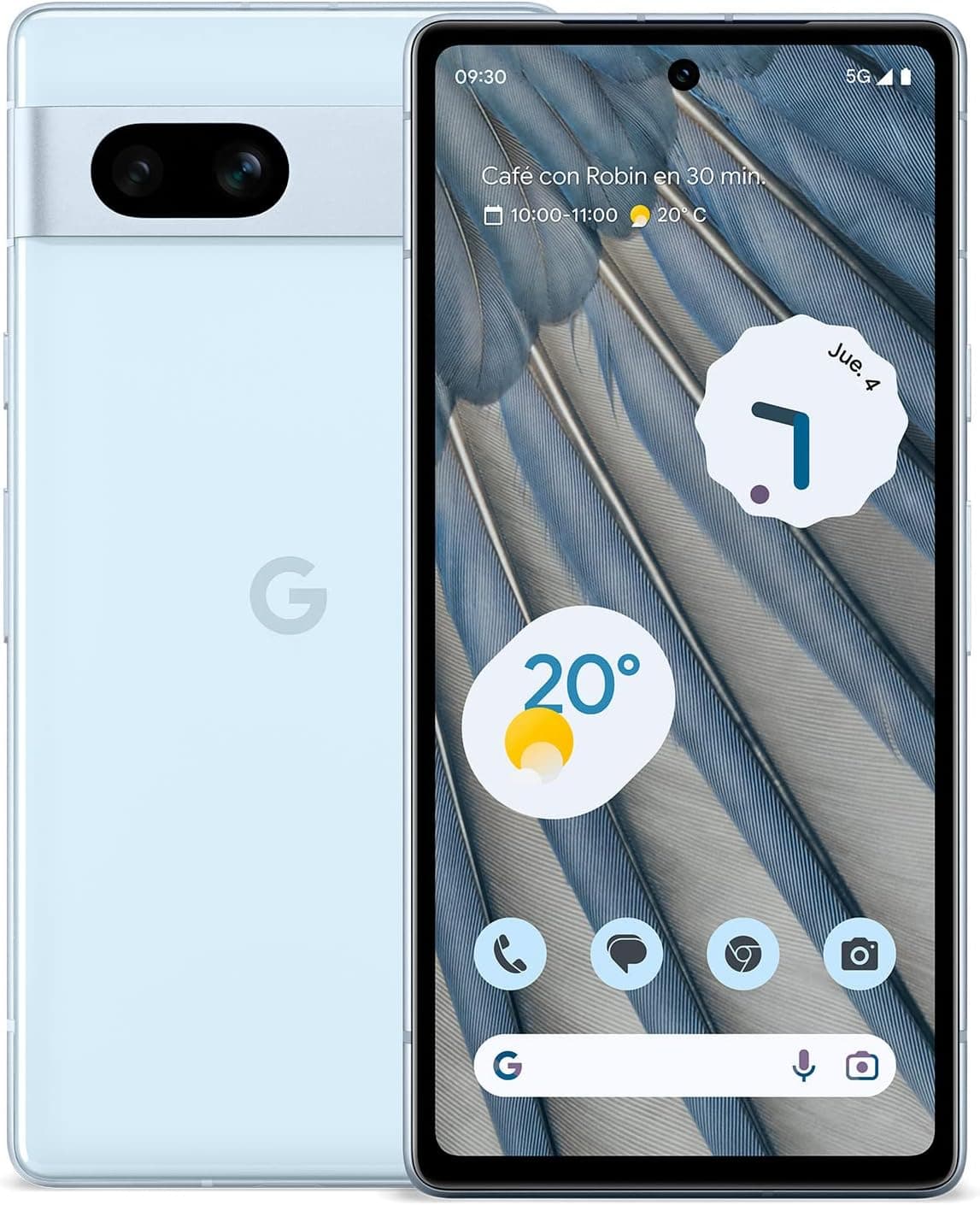 Google Pixel 7a - Smartphone 5G Android livre com lente grande angular e bateria de 24 horas de duração - azul claro