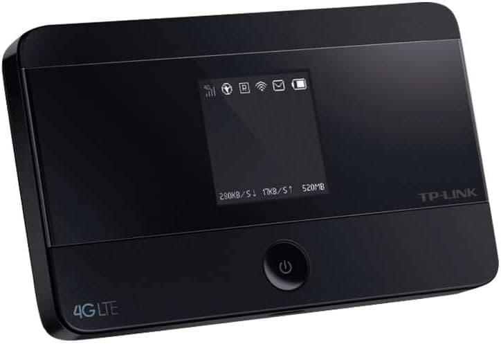TP-Link M7350 - Router 4G (CAT4) Wi-Fi portátil, MiFi, ecrã colorido, 150 Mbps, bateria 2000 mAh (8h), conexão 10 dispositivos simultaneamente, fácil de instalar, cor preta