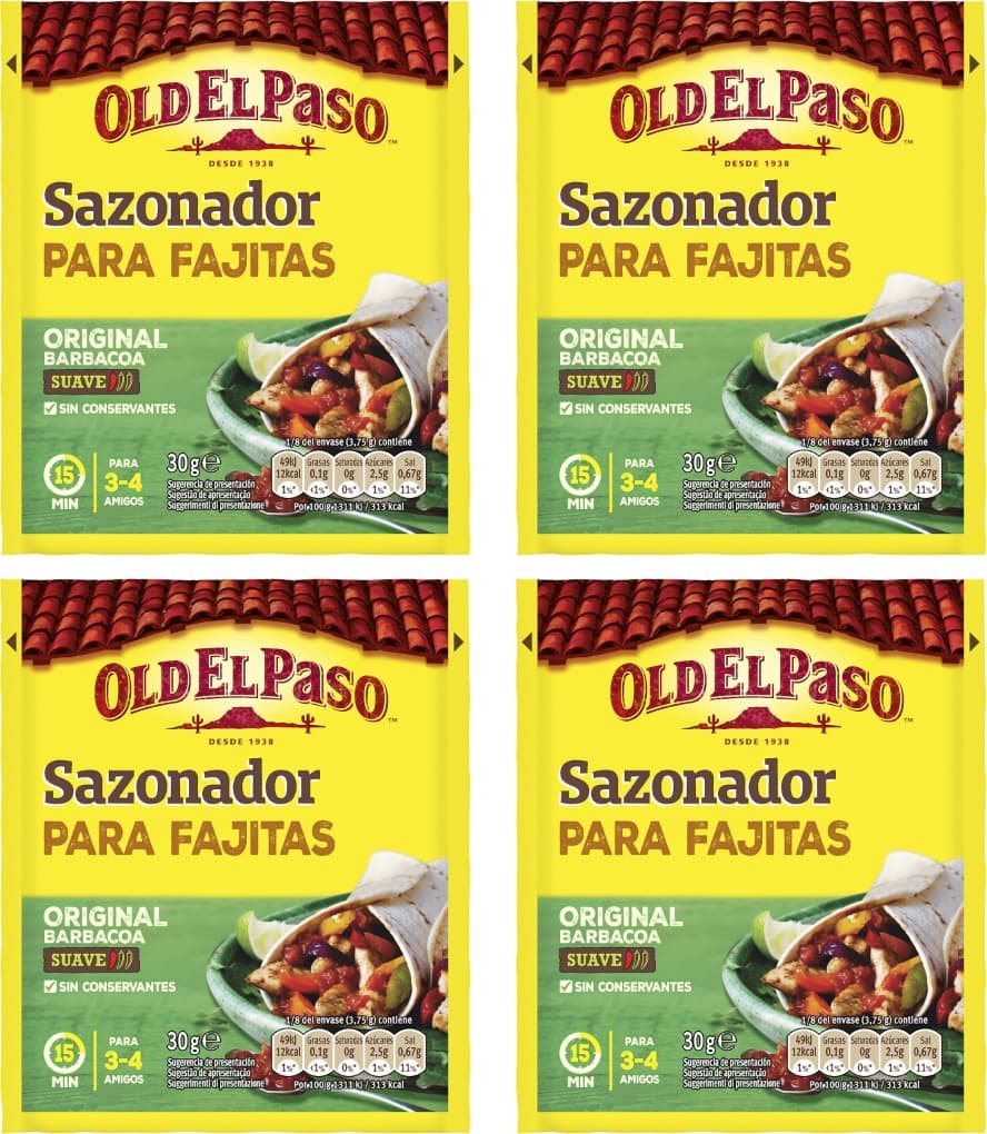 Old El Paso - Tempero para fajitas - 30 g x 4