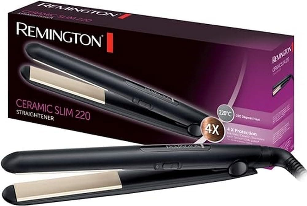 Remington Ferro de cabelo Ceramic Slim, placas flutuantes extra-longas, cerâmica anti-estática, turquesa, camada protetora de eflon, proteção e brilho, 2 temperaturas até 220 °C, S1510
