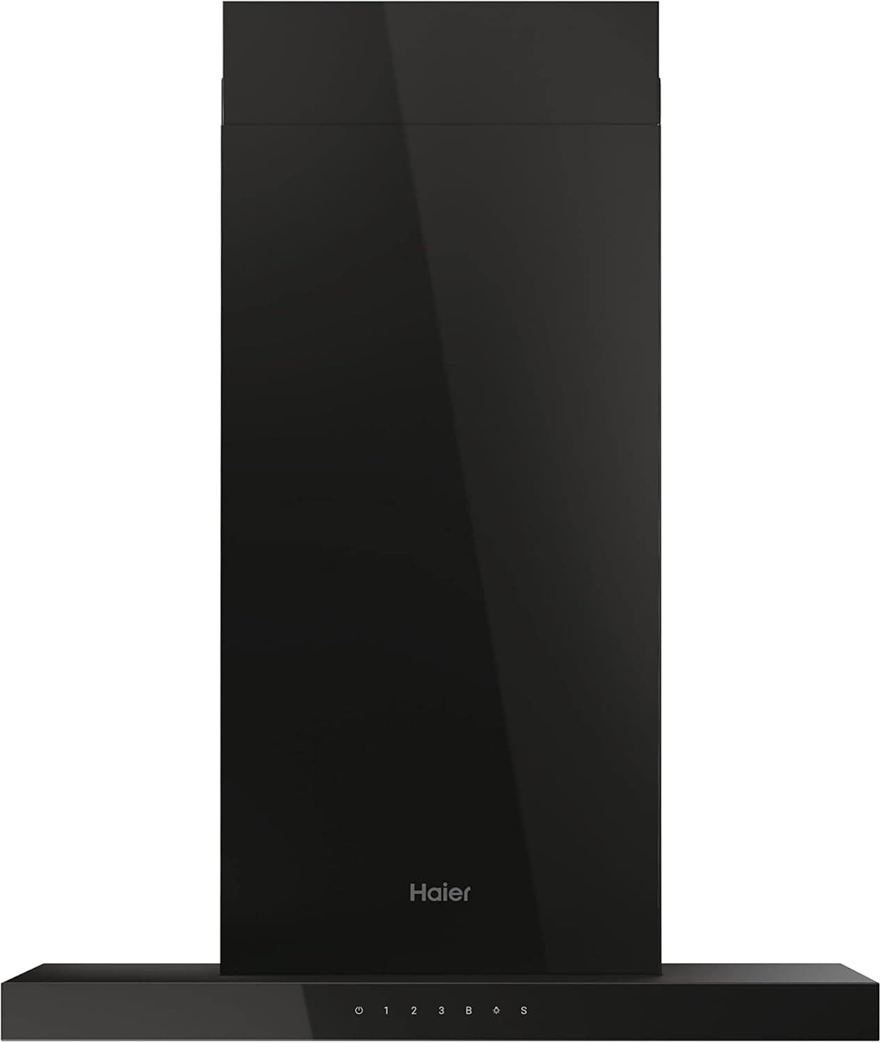 Haier I-Feel HATS6CBS6BVOC- Sino extrator de parede 60 cm, WIFI, potência 720 m3/h, motor de 250 W, 4 velocidades, 68 db, filtros de carvão, 3 filtros anti-gordura, luz LED, cristal preto