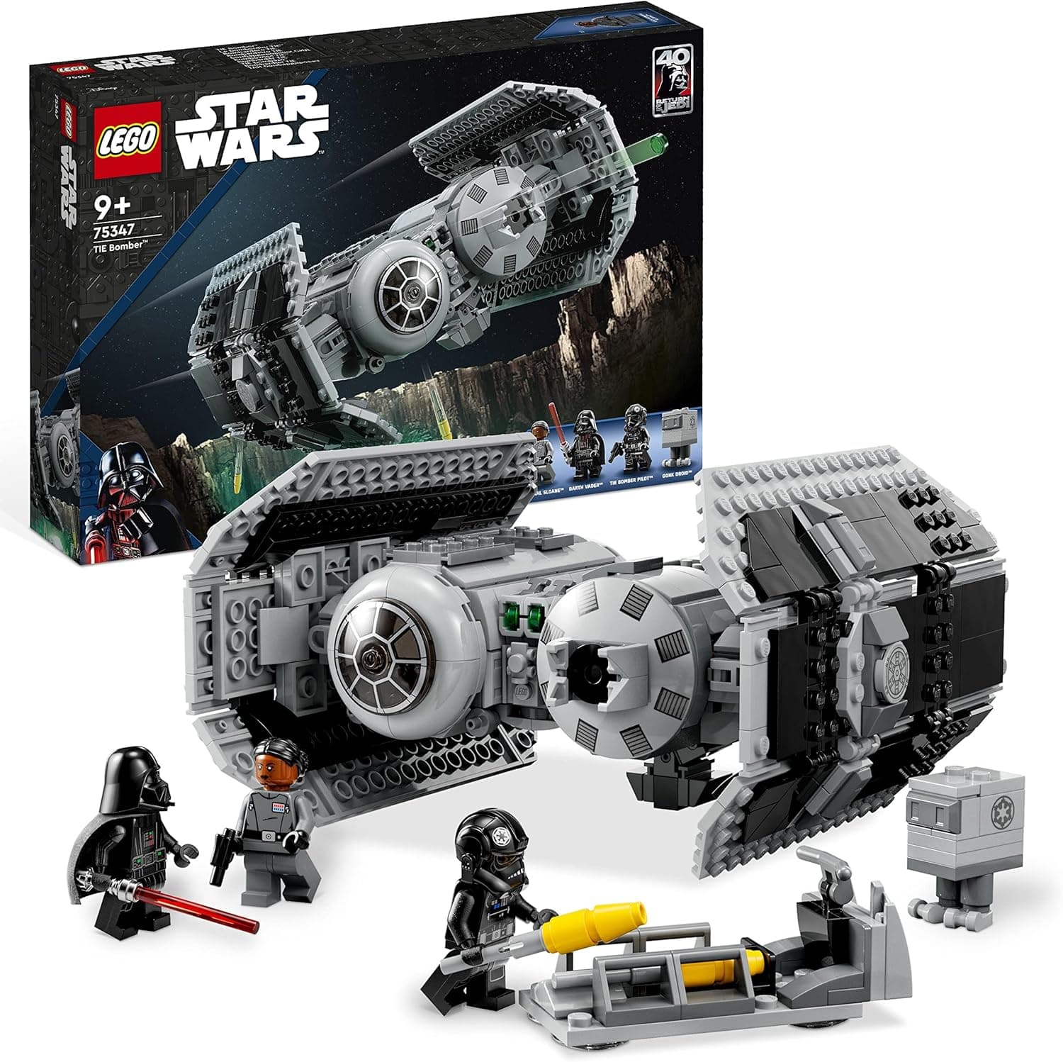 LEGO Star Wars 75347 Bombardeiro TIE | Nave estelar para construir com 625 peças, minifiguras de Darth Vader, Gonk e piloto imperial — ideal para fãs da saga e crianças a partir dos 9 anos