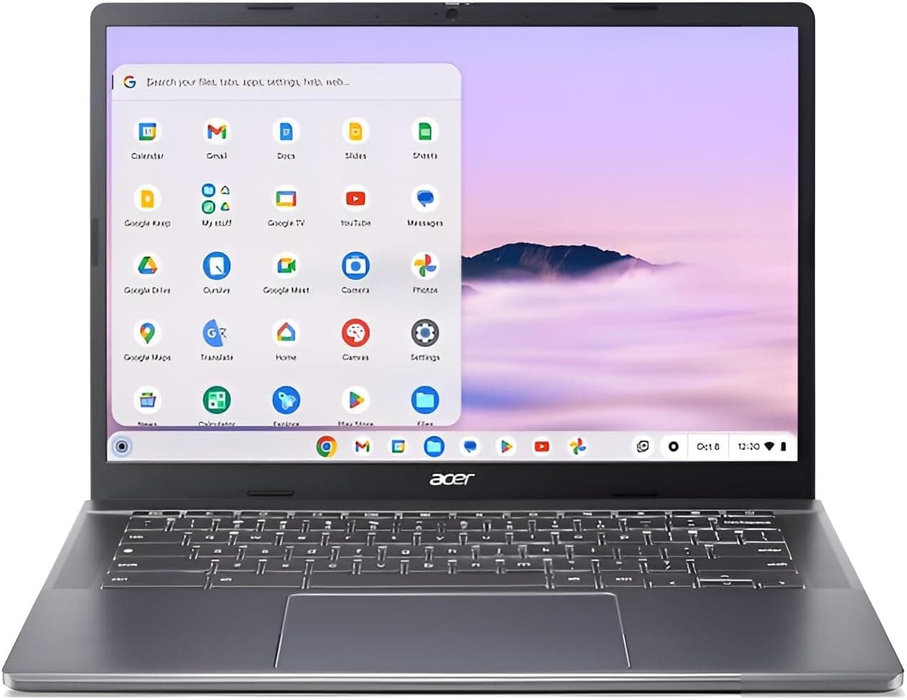Acer Chromebook Plus 514 Computador portátil de 14'' (AMD Ryzen 3 7320C, 8 GB RAM LPDDR5X, 256 GB SSD, Chrome OS, AMD Radeon Graphics), cinzento, teclado QWERTY espanhol com retroiluminação