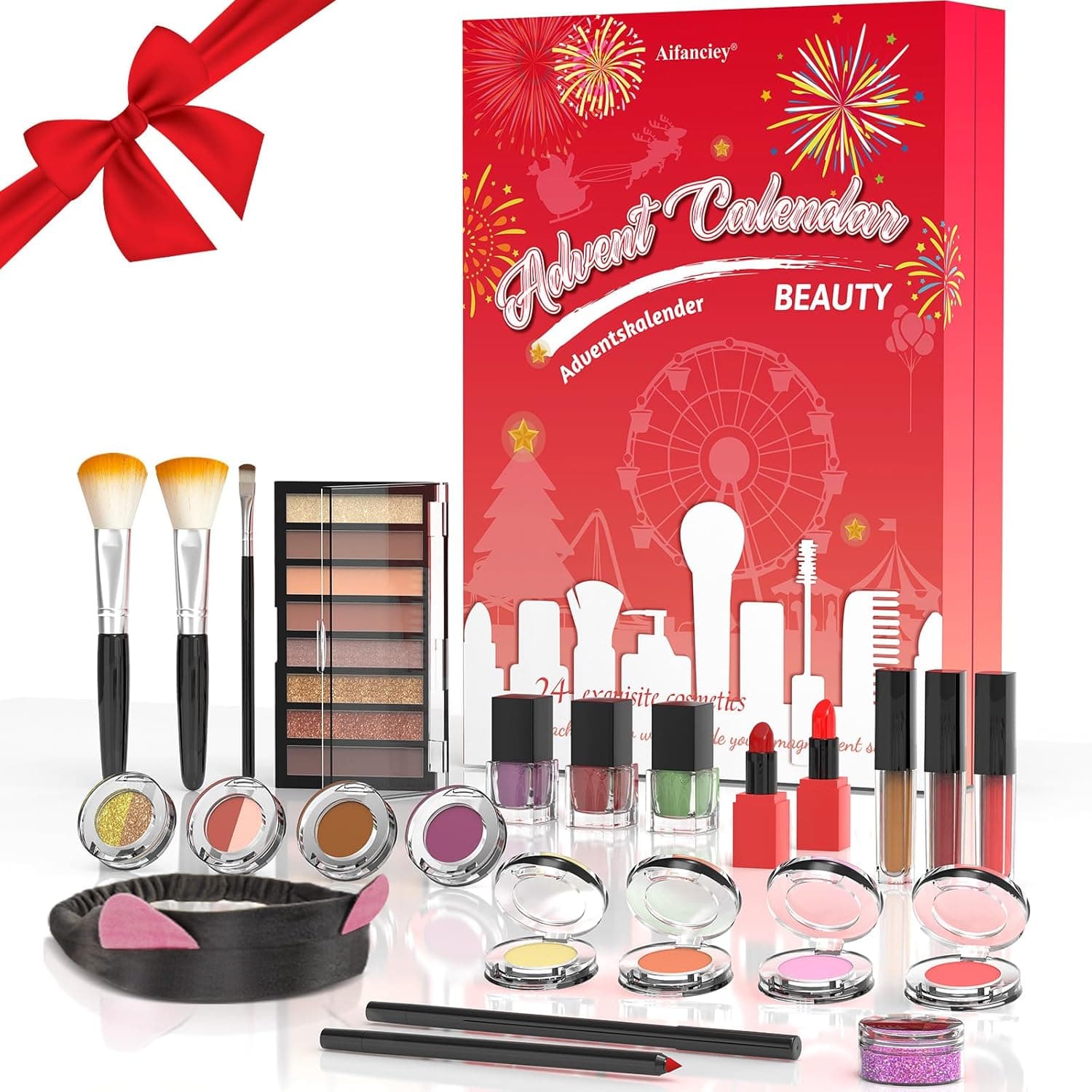 Calendário de advento 2024 - 24 produtos de beleza para mulheres e adolescentes, maquilhagem e cuidados para uma temporada variada e elegante