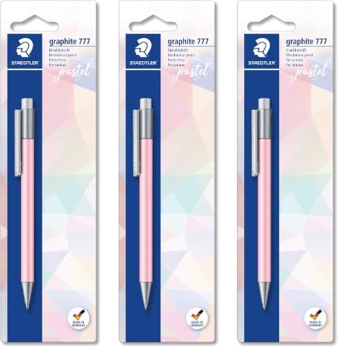STAEDTLER 777 05BKPAST | Lápis mecânico com corpo emborrachado e mina, multicolor, 1 unidade x 3
