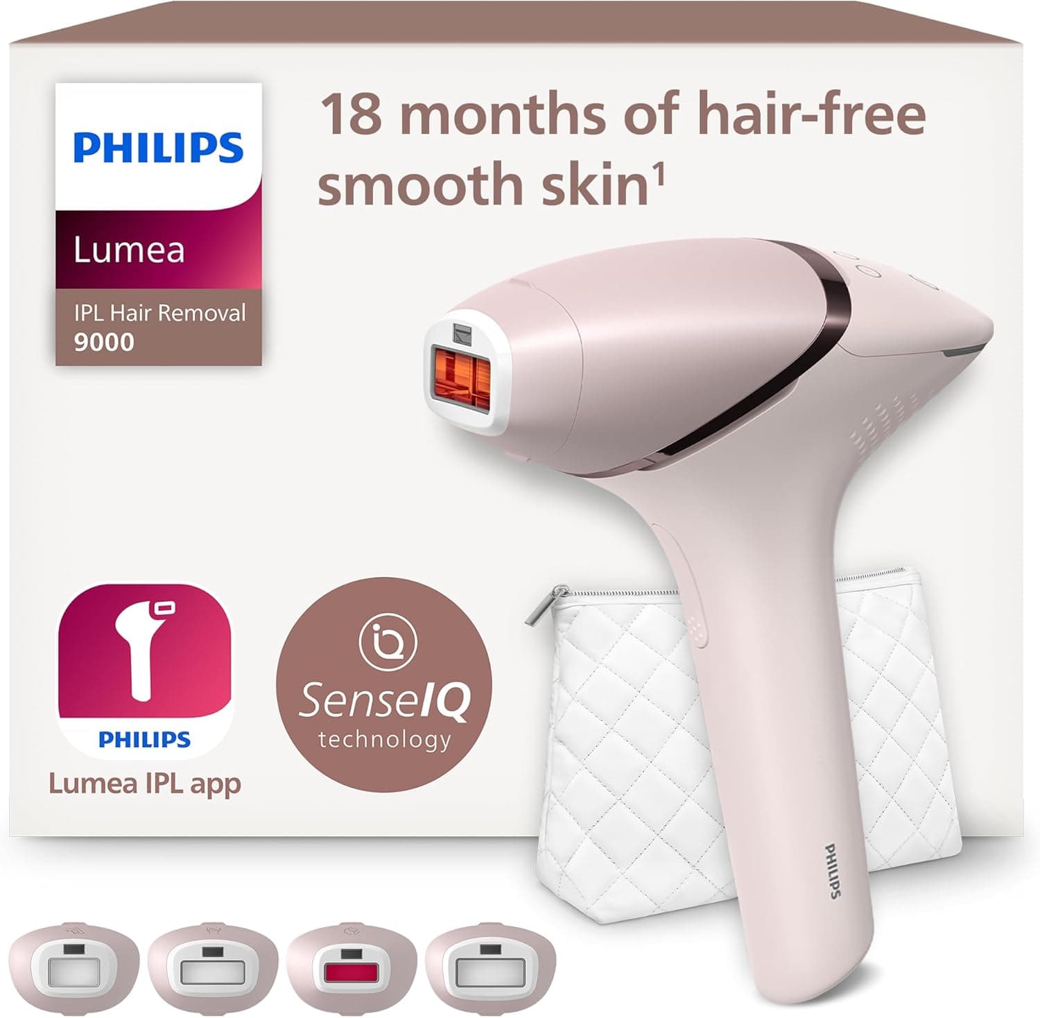 Philips Lumea série 9000, removedor de luz de pressão, IPL, pele macia em casa, com capa, acessórios para o corpo, rosto, biquíni e axilas, sem cabo, alternativa à remoção a laser. BRI957/00