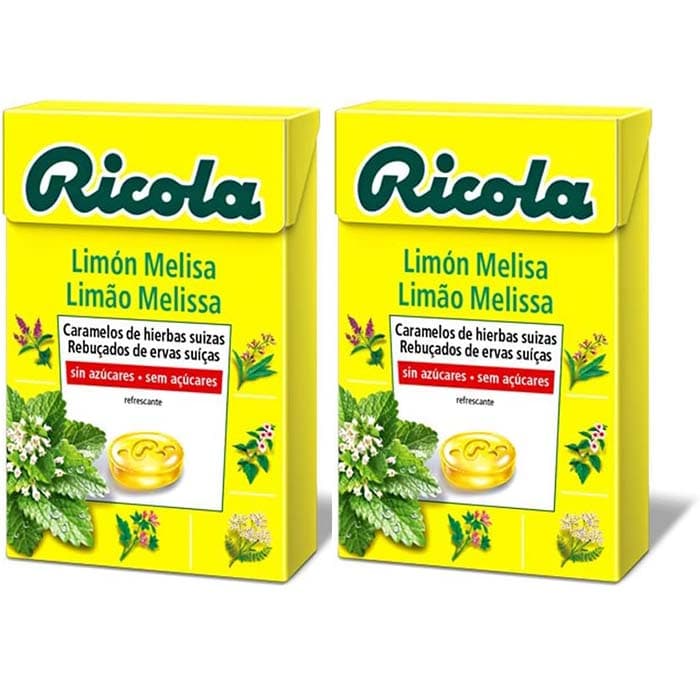 Ricola Caramelos melissa de limão sem açúcar 50 g x 2
