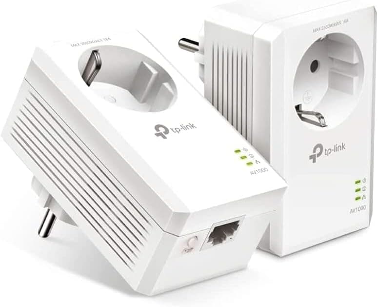 TP-Link TL-PA7017P Gigabit Powerline AV1000 Kit de inicialização, sem WiFi, 1 Gigabit Powerline AV1000 - Kit de inicialização, cor branca