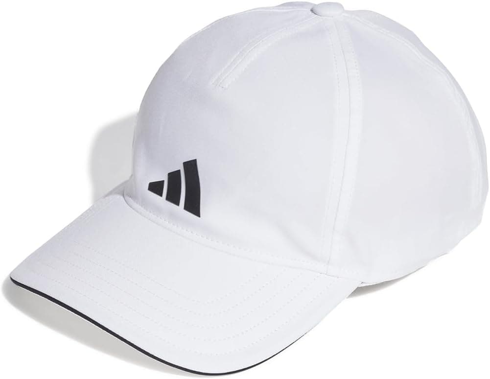 ADIDAS Aeroready Boné de Baseball para Treino e Corrida, Branco/Preto, Tamanho M, Unissexo