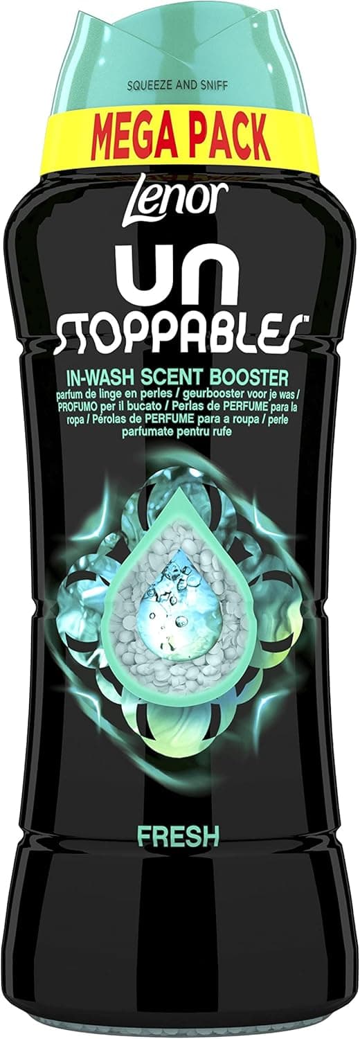Lenor Unstoppables Fresh pérolas impulsoras de fragrância 570 g, fornecem uma fragrância fresca a cada lavagem