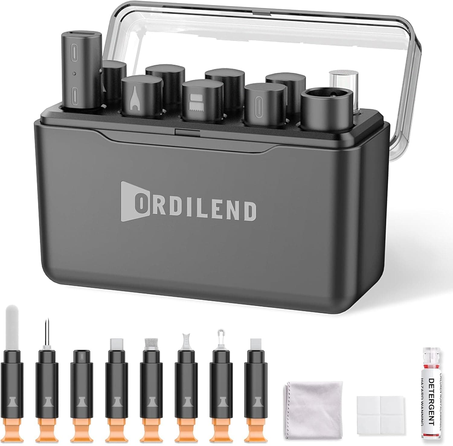Ordilend Kit de limpeza para iPhone para limpador de portas de carregamento, multiferramenta para reparação do iPhone, cabo Lightning, kit de limpeza de telemóvel para iPad, conectores