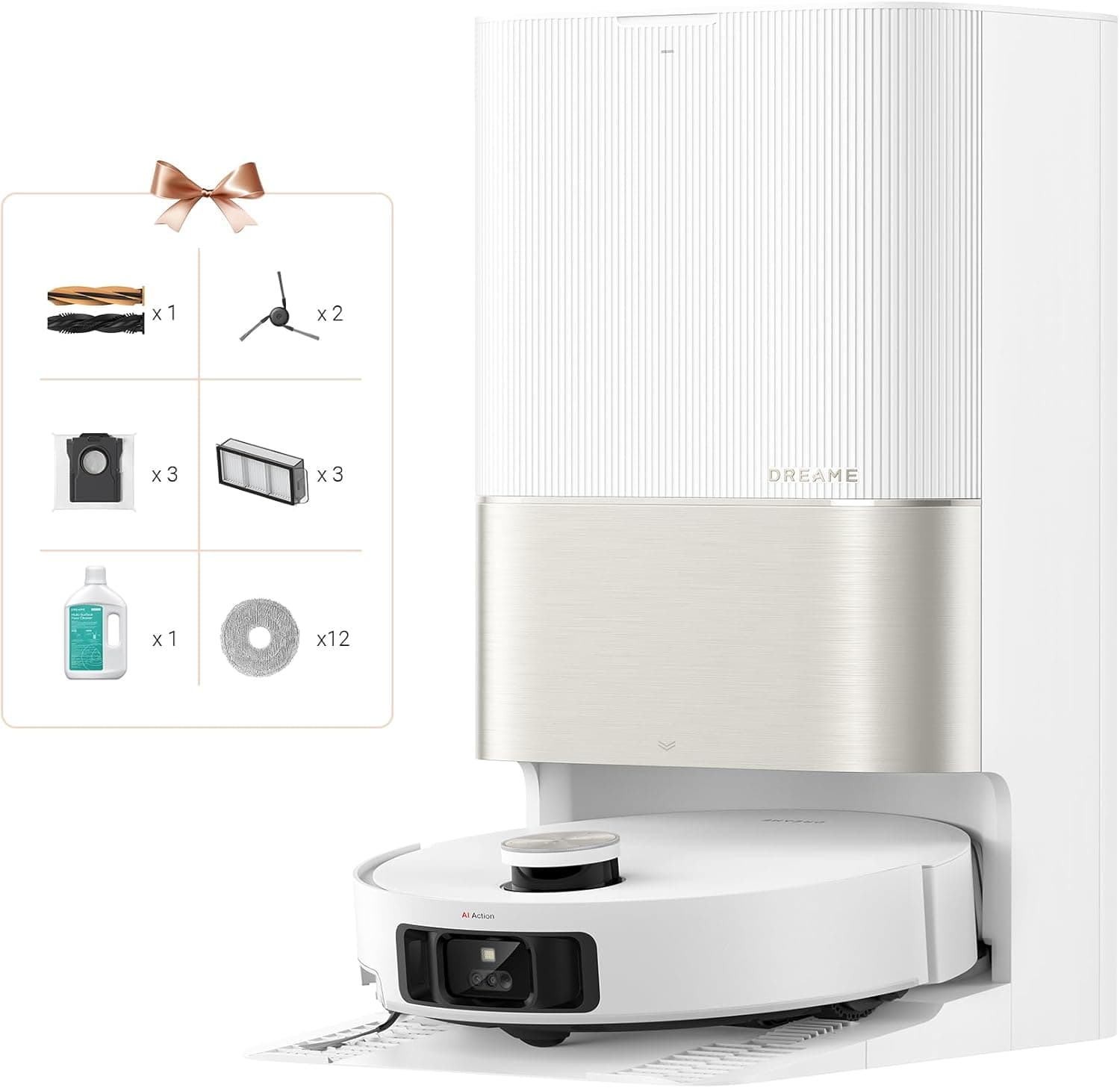 Dreame X50 Robot aspirador ultra completo, 20000 Pa, ilusão de obstáculos através e navegação de 360º, limpeza a fundo do canto a borda, escova desembaraçante, controlo por voz e APP