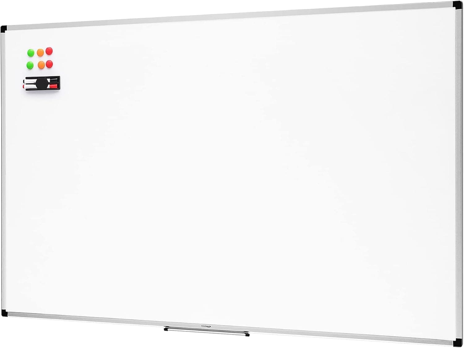 Amazon Basics | Quadro branco magnético com tabuleiro para marcadores e moldura de alumínio 60 x 90 cm