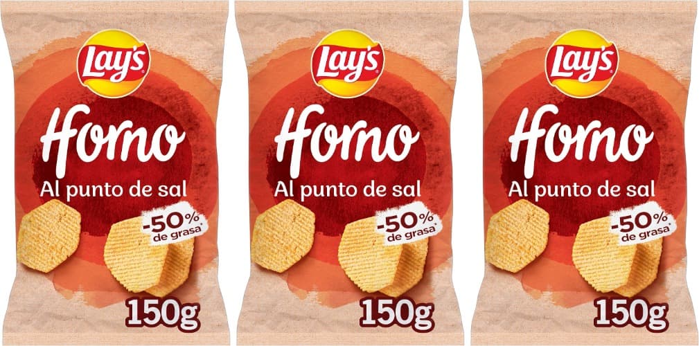 Lay's Horno | Batatas fritas assadas com menos gordura, 150 g