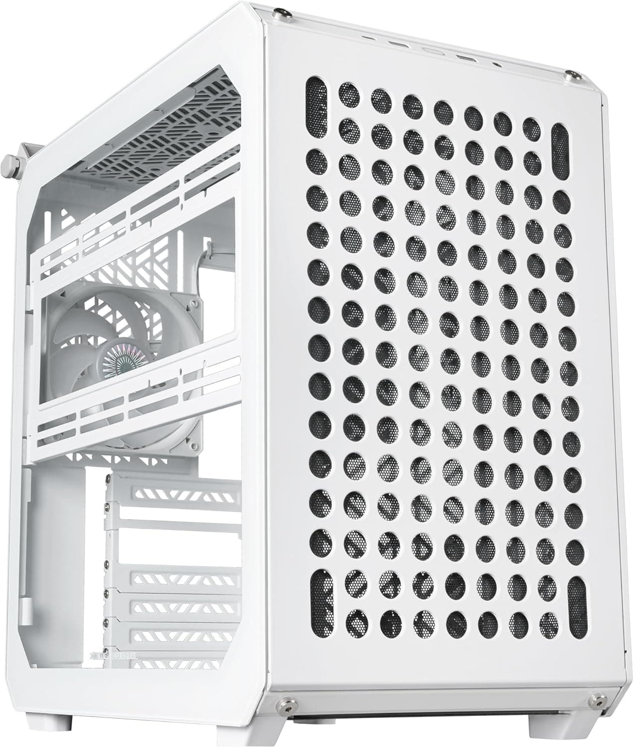 Cooler Master Qube 500 Flatpack – Caixa PC ATX com média torre, totalmente modular, 1 ventilador SF de 120 mm, branco pré-instalado, montagem GPU vertical, suporta placa base EATX e radiadores duplos