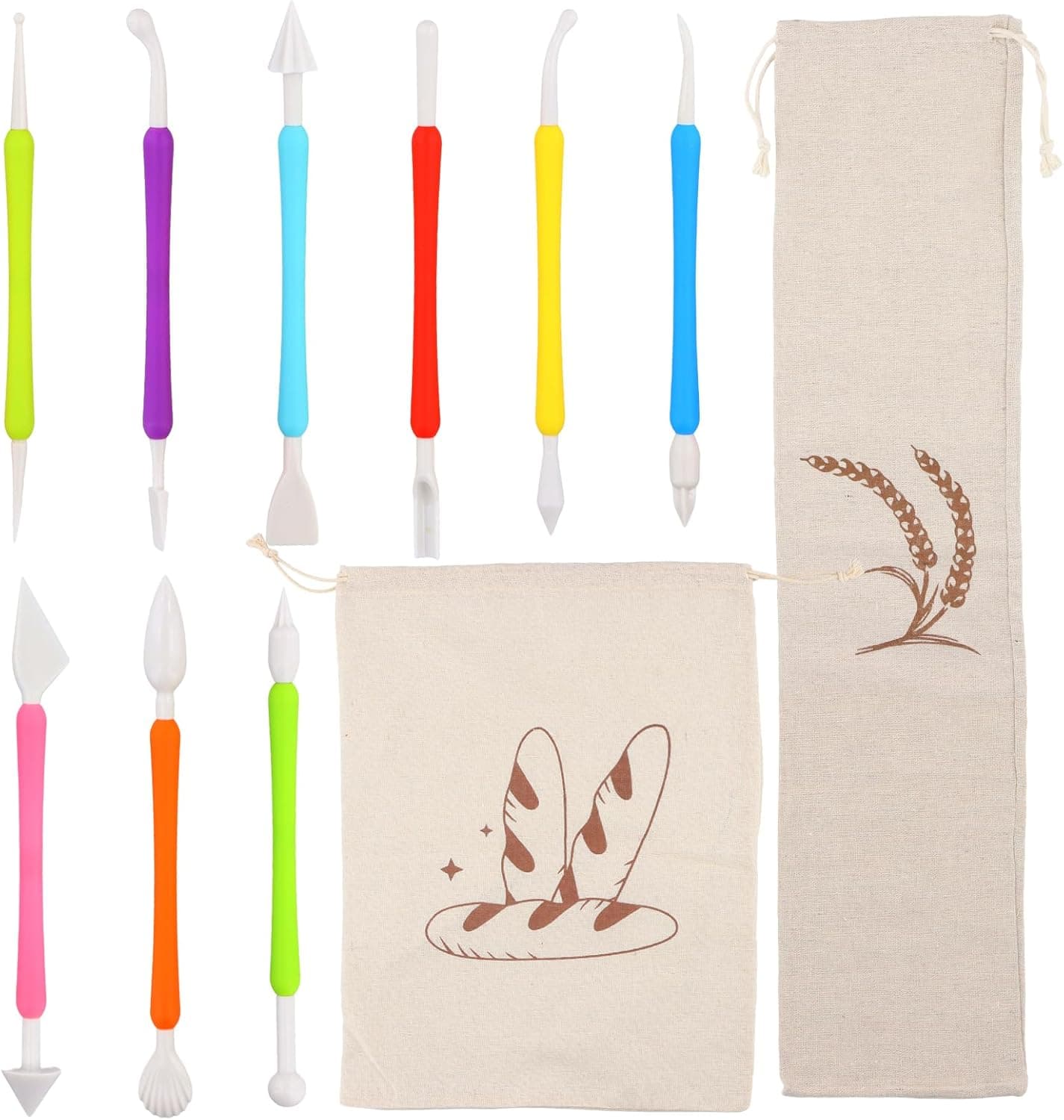 heavenlife | Saco de linho reutilizável para pão e alimentos com fecho de cordão, pack de 2
