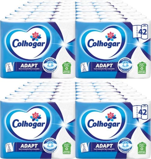 Colhogar 14 x 3 - papel de cozinha com recorte de meia folha, 42 rolos x 2