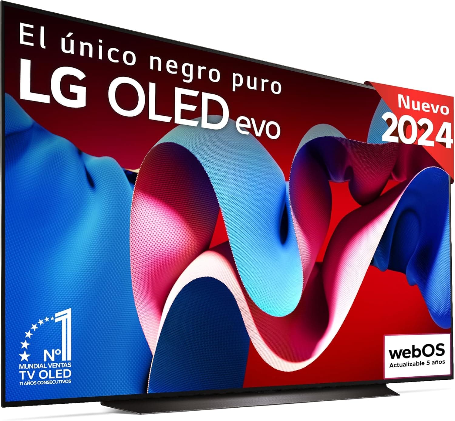 LG OLED83C46LA, 83", OLED 4K, série C4, 3840 x 2160, Smart TV, WebOS24, Processador a9, Dolby Vision, Dolby Atmos, TV Gaming, 144 Hz, AMD FreeSync, preto