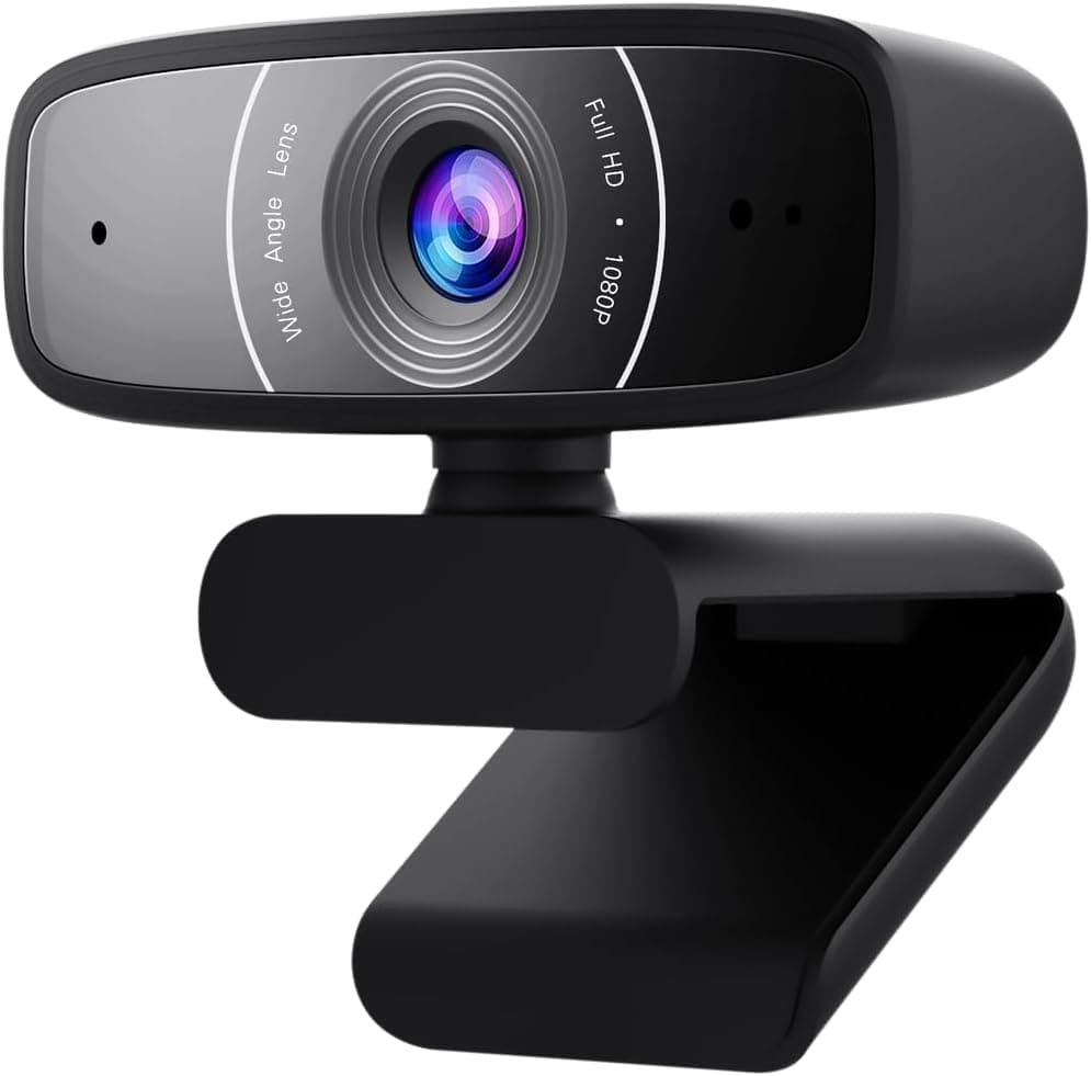 ASUS Câmara USB com 1080p 30 fps Recording, beamforming Microphone for Better Live-Streaming Video and Qualidade de áudio, and Clip That Fits Adjustável Various Devices
