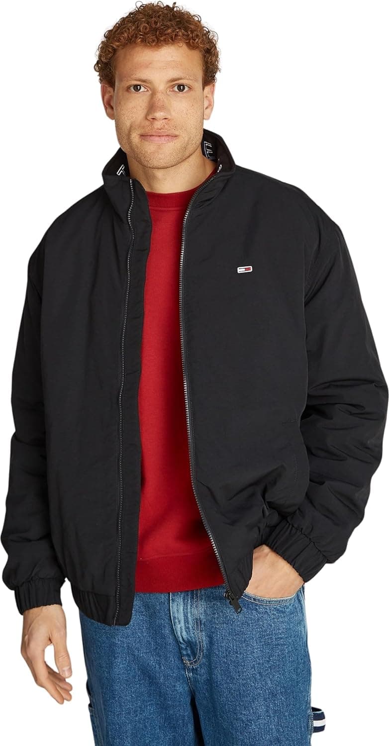 Tommy Jeans Casaco masculino essencial com fecho de correr