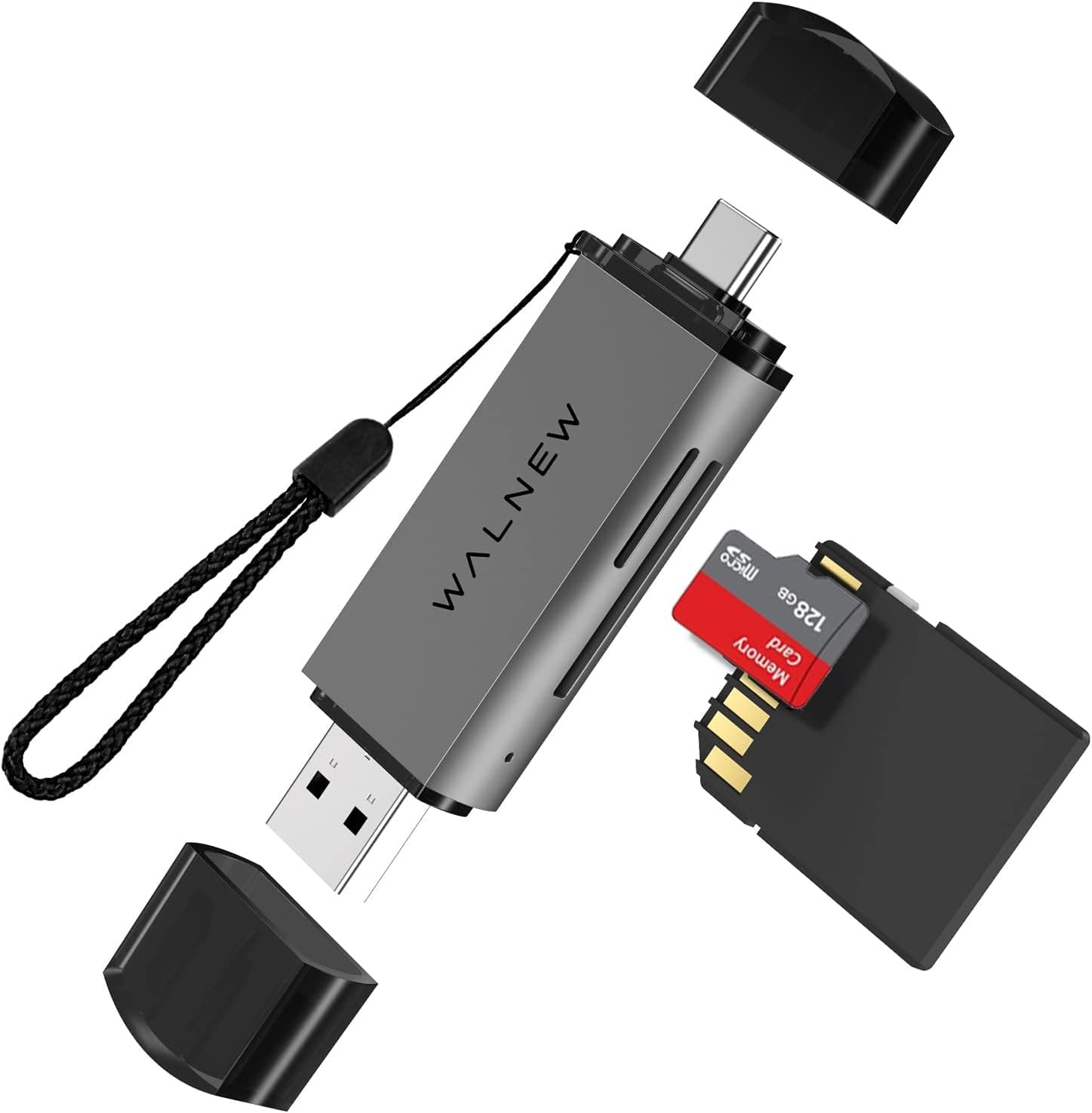 Leitor de cartões SD/Micro-SD, WALNEW USB 3.0 e adaptador de cartão de memória USB-C para SD/TF para Mac, MacBook, computador/PC, portátil, iPad, telefone Android Samsung Galaxy, compatível com UHS-I