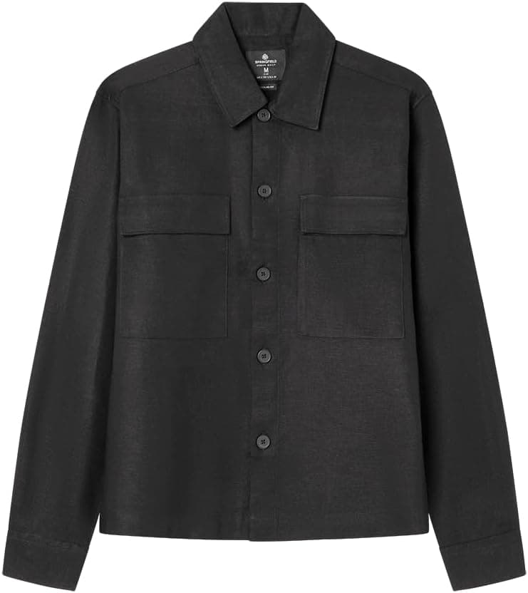 SPRINGFIELD Overshirt Linen Camisa de homem castanho