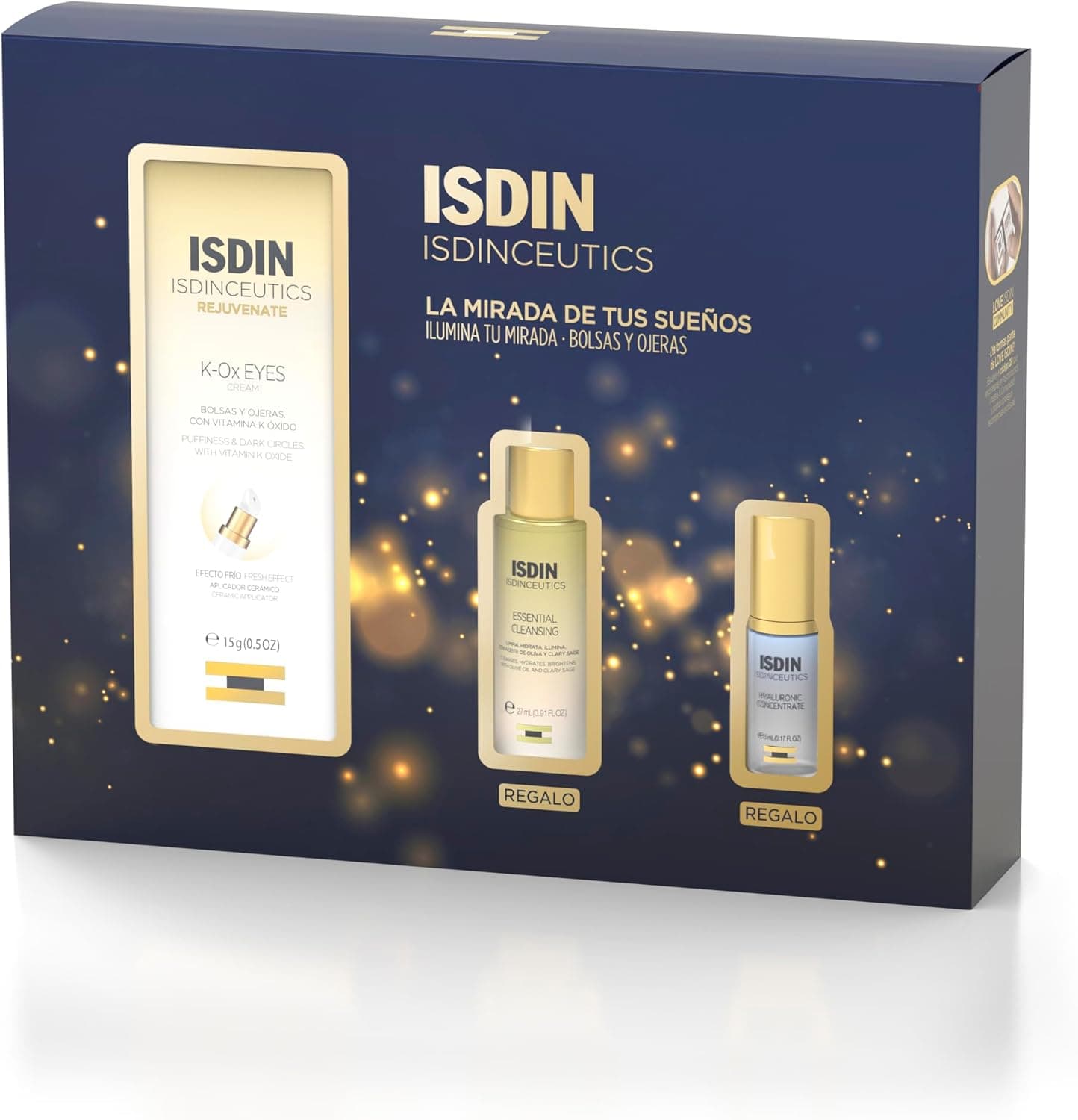 ISDIN PACK ISDINCEUTICS CONTORNO OLHOS - K-Ox Eyes 15 ml presentes mini essencial Cleansing 27 ml e Mini Hyaluronic Concentrate 5 ml